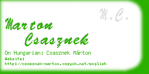 marton csasznek business card